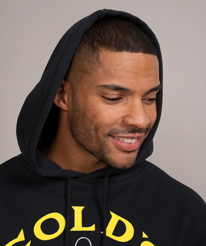 Classic Joe Heavyweight Hoodie by Golds Gym Black Close Up 2