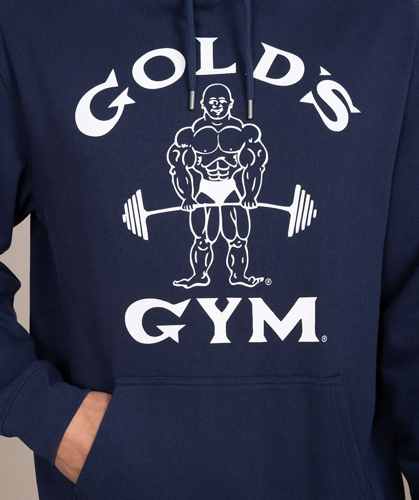 Classic Joe Heavyweight Hoodie by Golds Gym Navy Blue Closeup