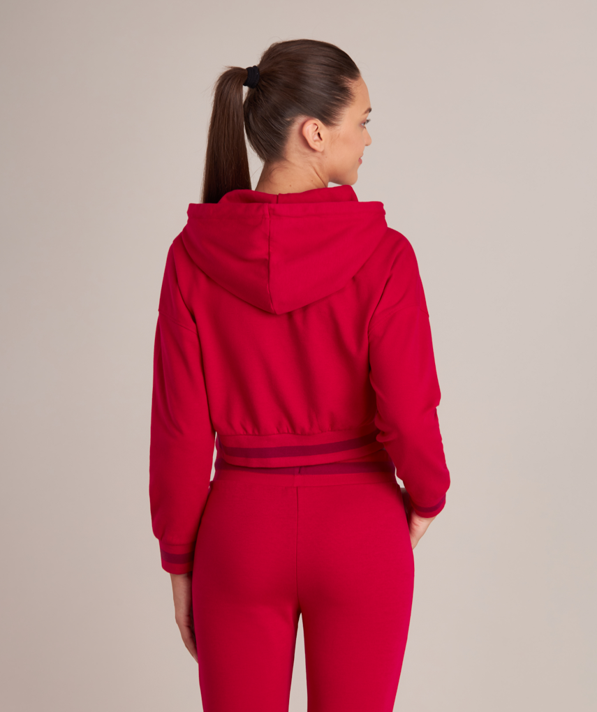 back view of cropped hoodie