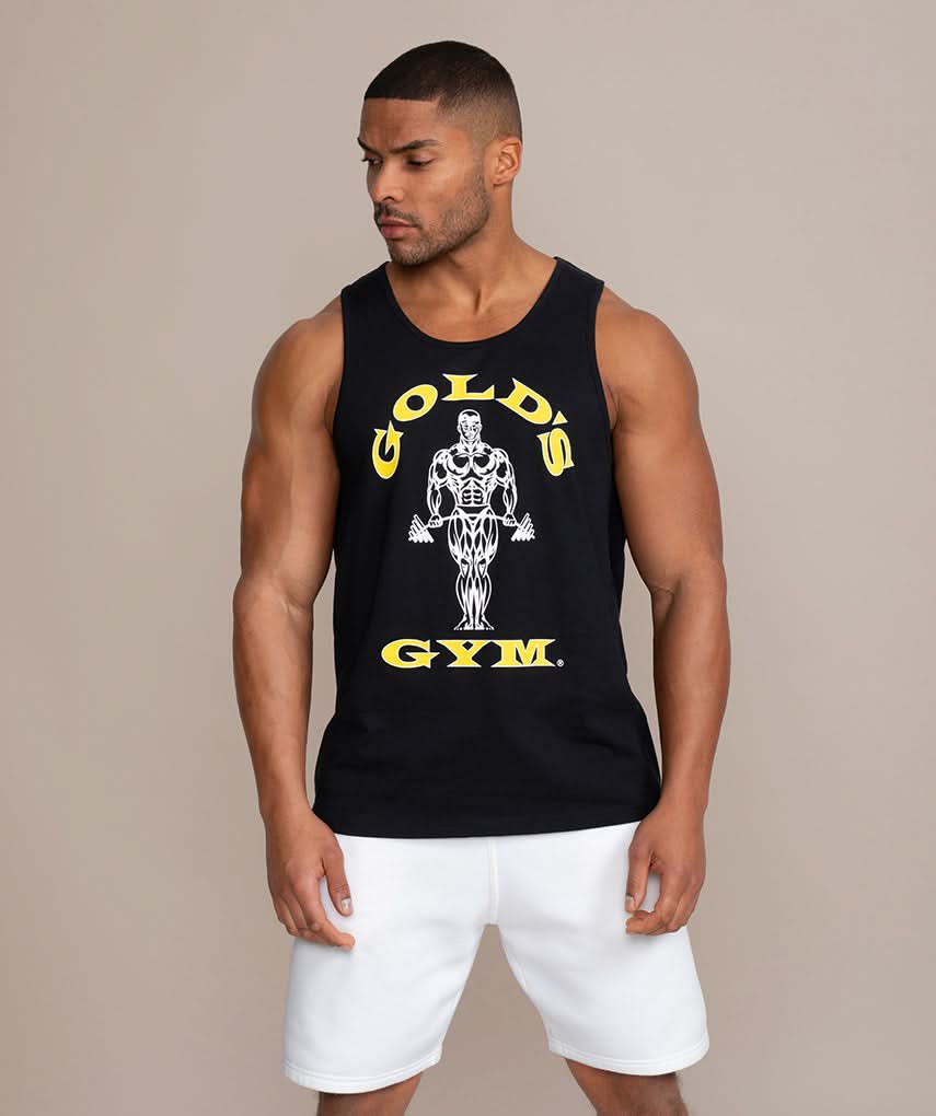 black gym tank top