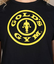 close up of golds gym womens crop top in black