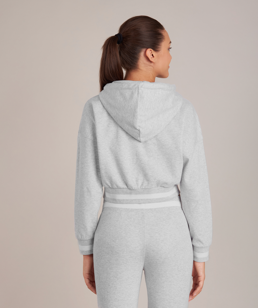 cropped gym hoodie for women back view