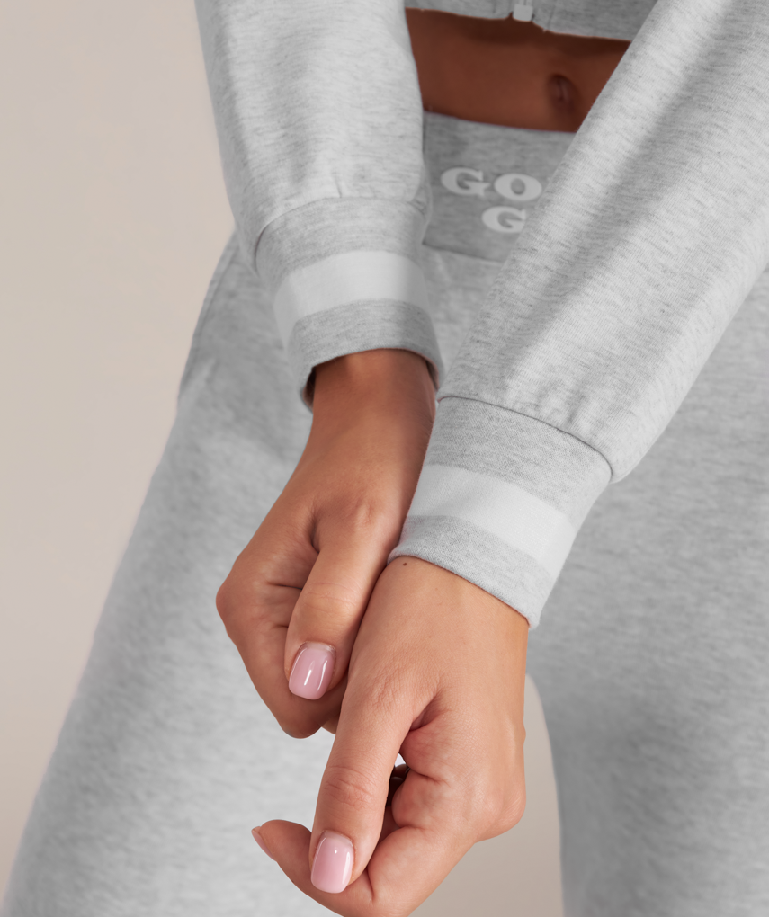 cropped gym hoodie for women long sleeve