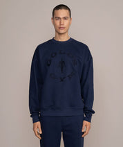 dark navy blue oversized lux sweater fitness streetwear