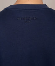 established 1965 navy blue closeup