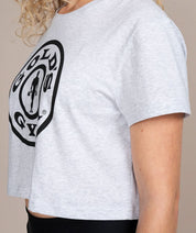 golds gym gray crop top for women side view