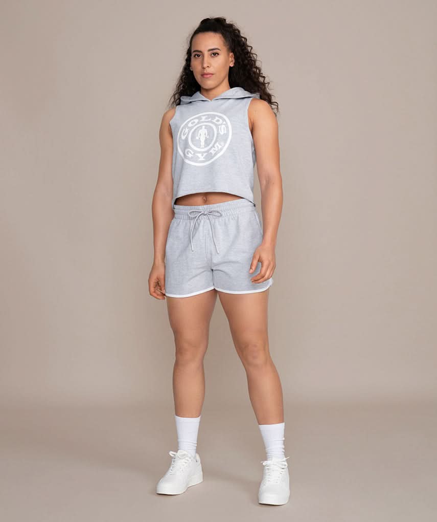 golds gym gray hooded tank top for women