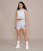 golds gym gray hooded tank top for women