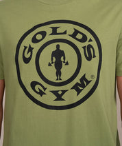 golds gym weight plate logo shirt in army green
