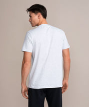 golds gym weight plate logo shirt in gray back view