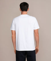golds gym weight plate logo shirt in white back view