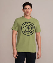 golds gym weight plate logo t-shirt army green