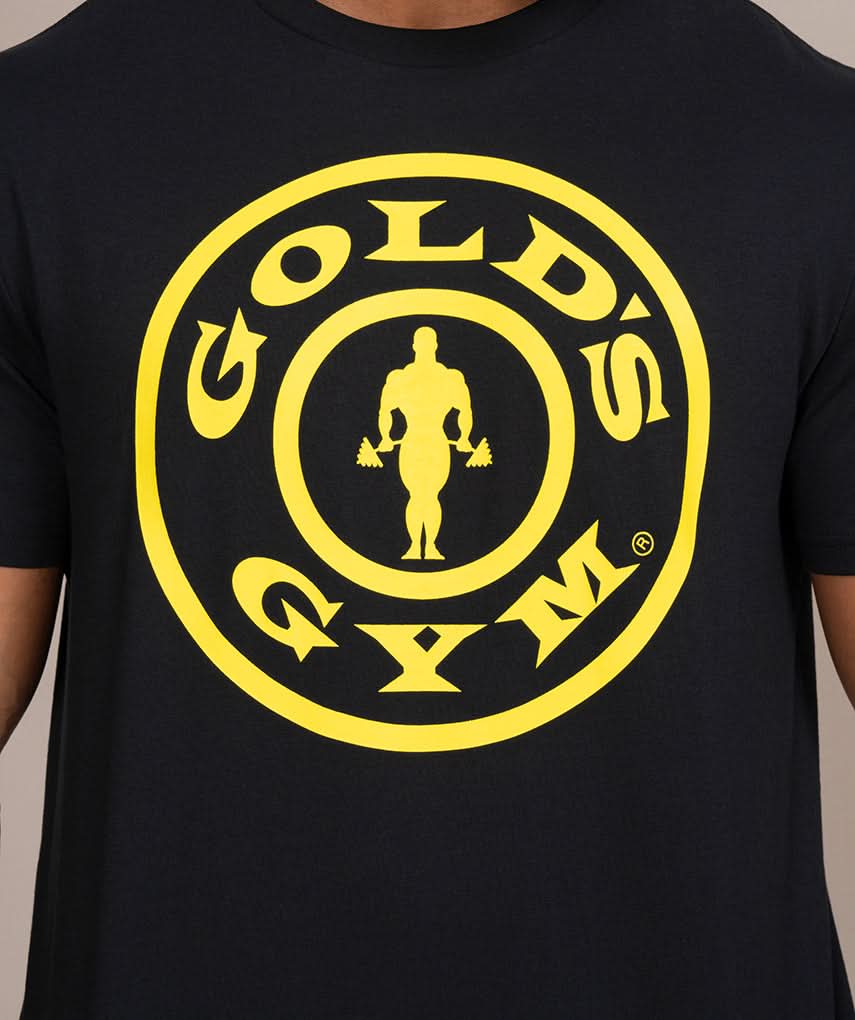 golds gym weight plate logo tshirt