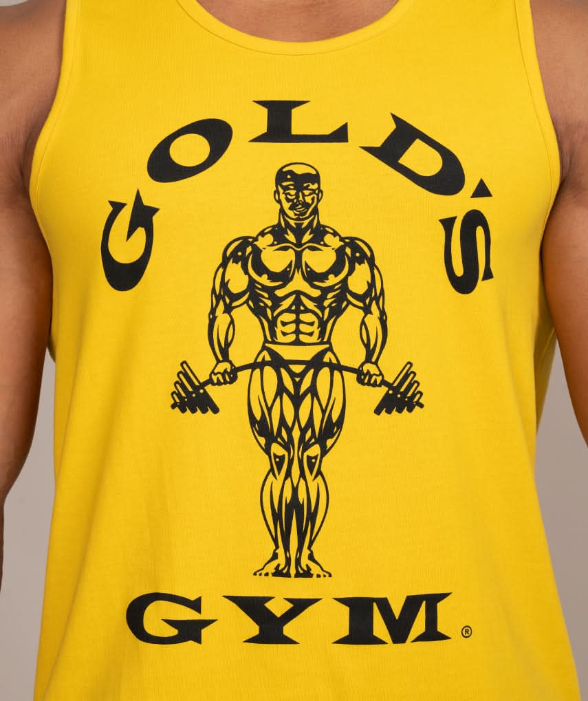 golds gym yellow tank top