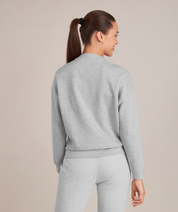 gray luxury athletic sweater for women  back view