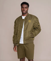 green bomber jacket for men
