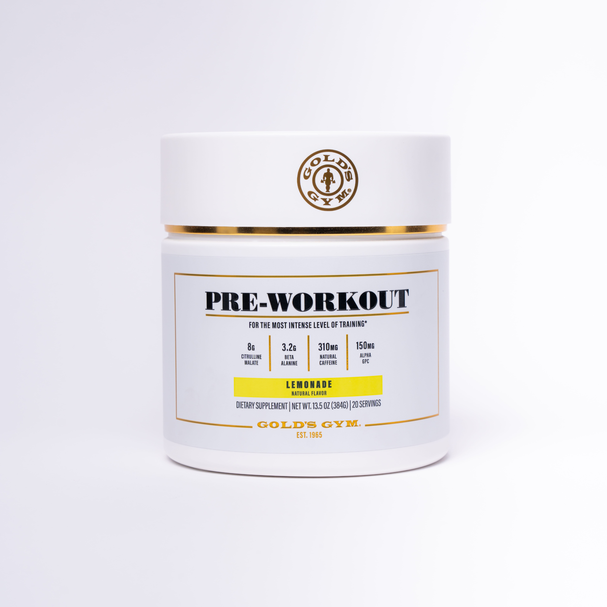 golds gym lemonade flavored pre-workout powder supplement