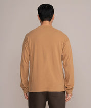 mocha khaki brown golds gym shirt from behind
