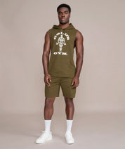 olive athletic gym shorts for men outfit
