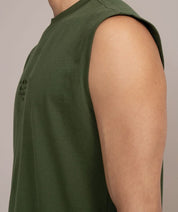 olive green tank top view from side