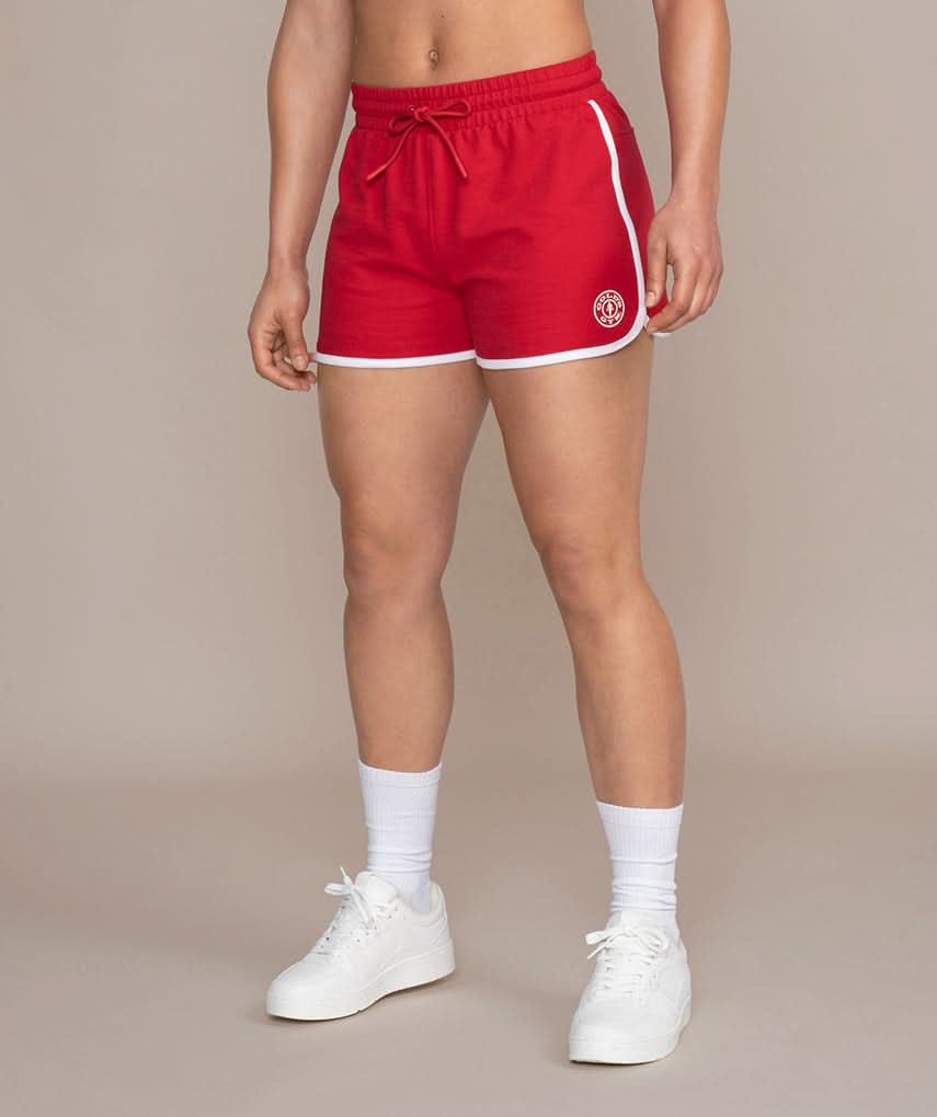 red stripped vintage athletic shorts