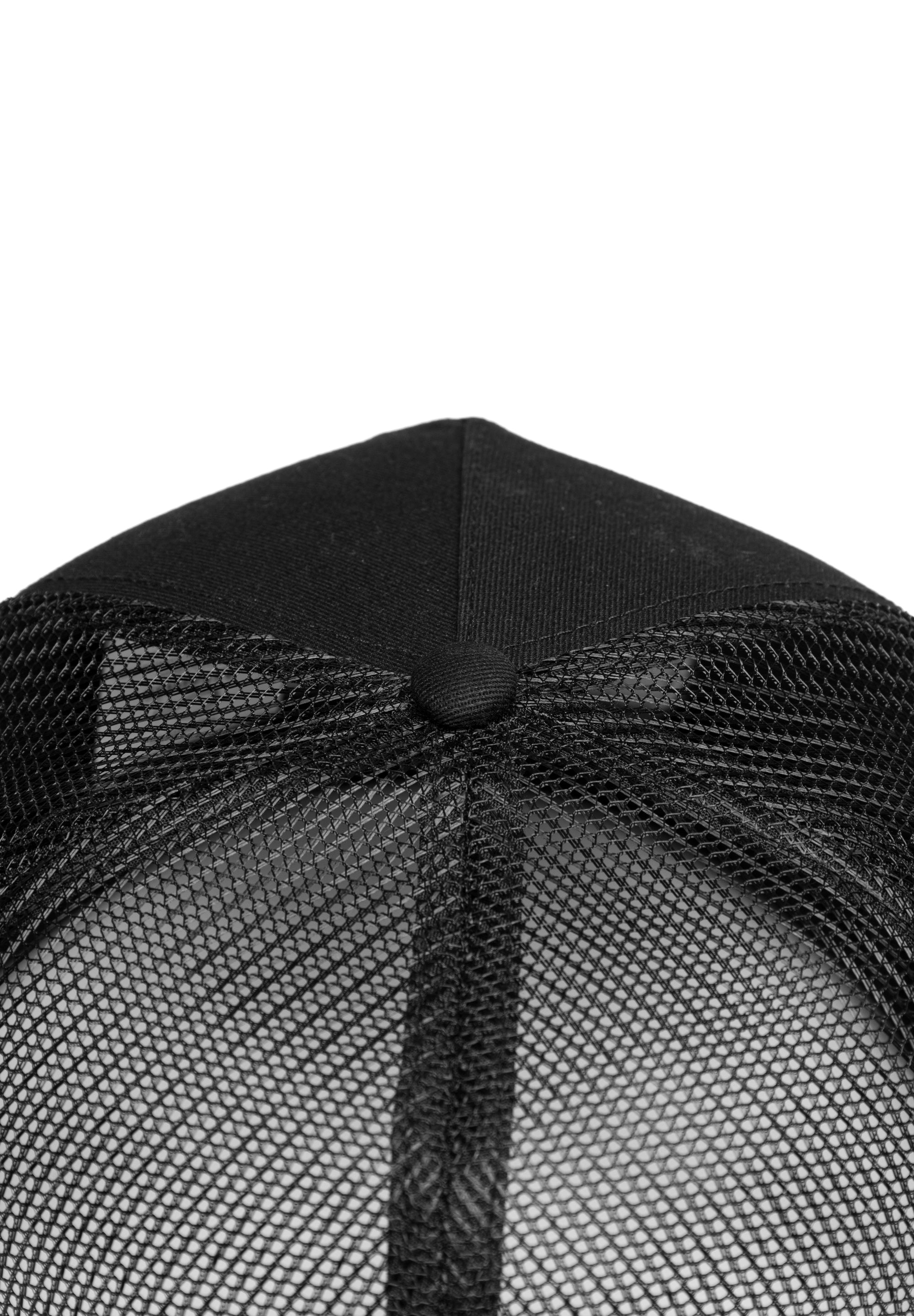 top of mesh black trucker hat