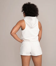 white hooded tank top