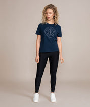 woman in golds gym shirt