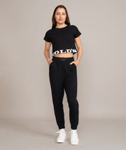 womens golds gym black crop top