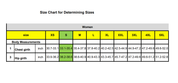 womens size chart golds gym apparel