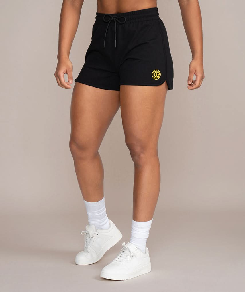 womens vintage athletic shorts black goldsgym
