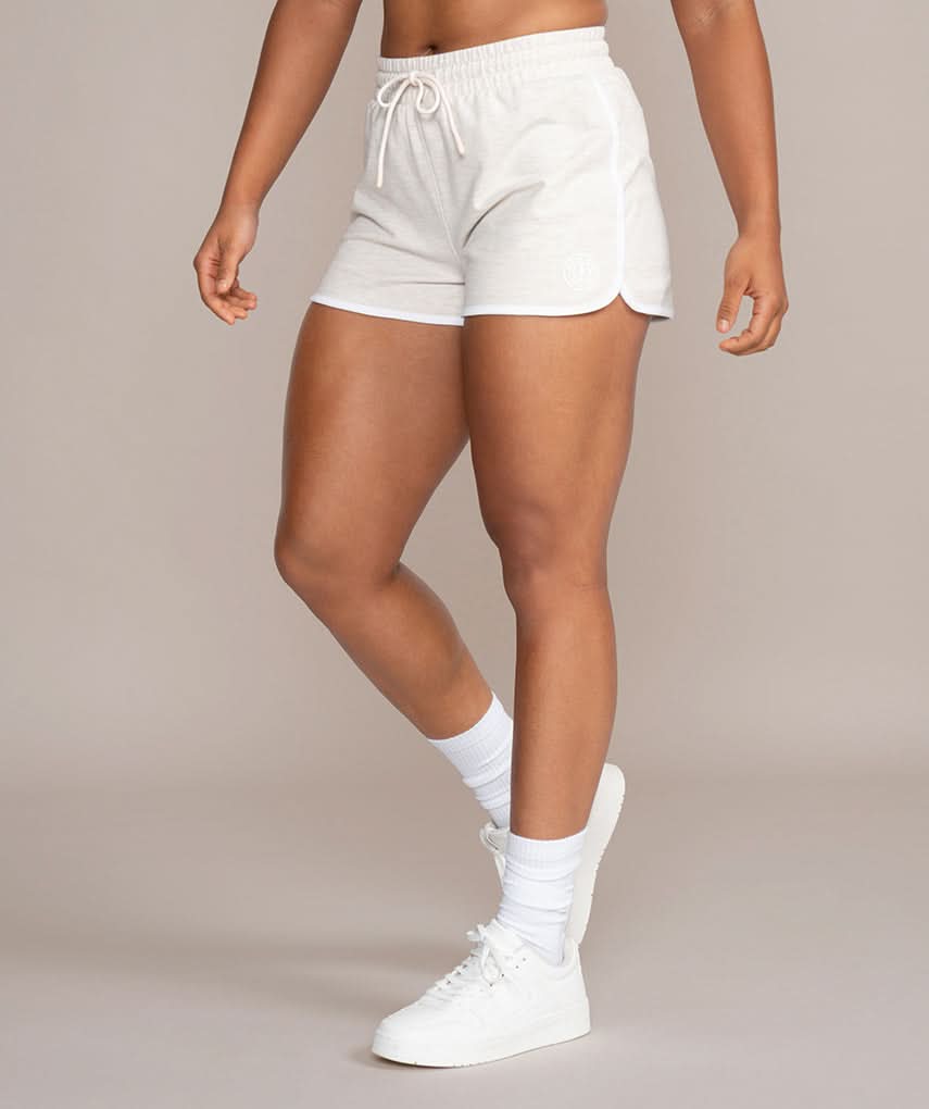 womens vintage athletic shorts in white