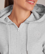 workout cropped hoodie in gray