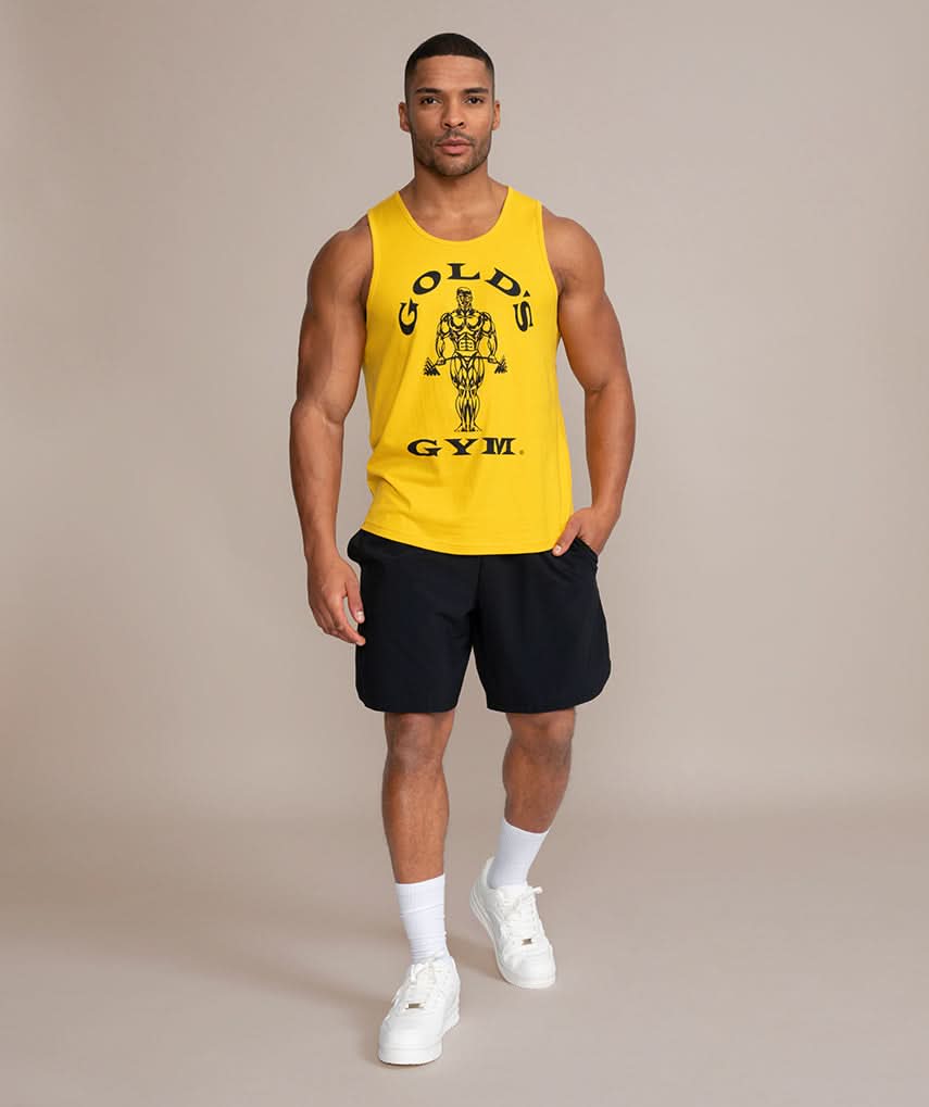 yellow and black tank top for fitness