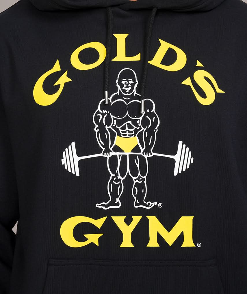 Classic Joe Heavyweight Hoodie by Golds Gym Black Close Up