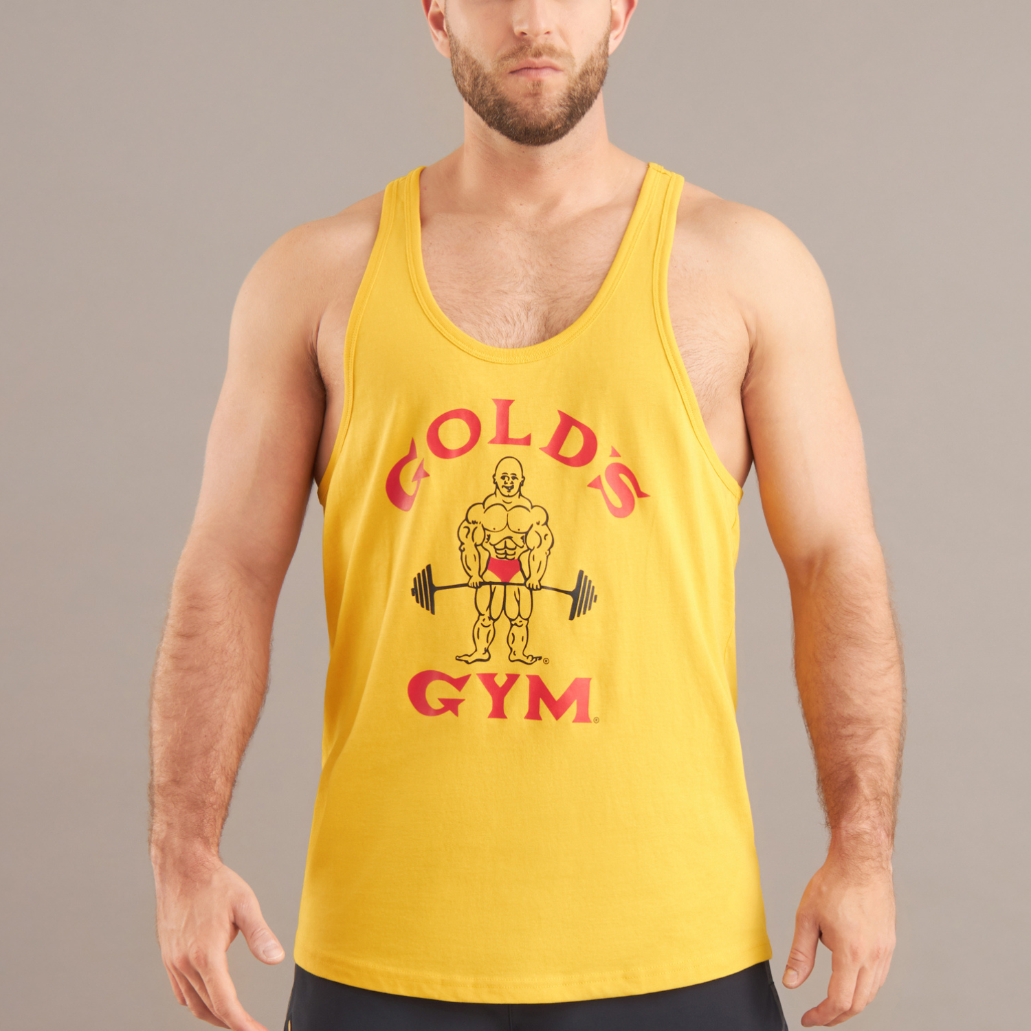 Gold's Gym - 70s Yellow Vintage Bodybuilder Stringer - (60th Anniversary Collection)