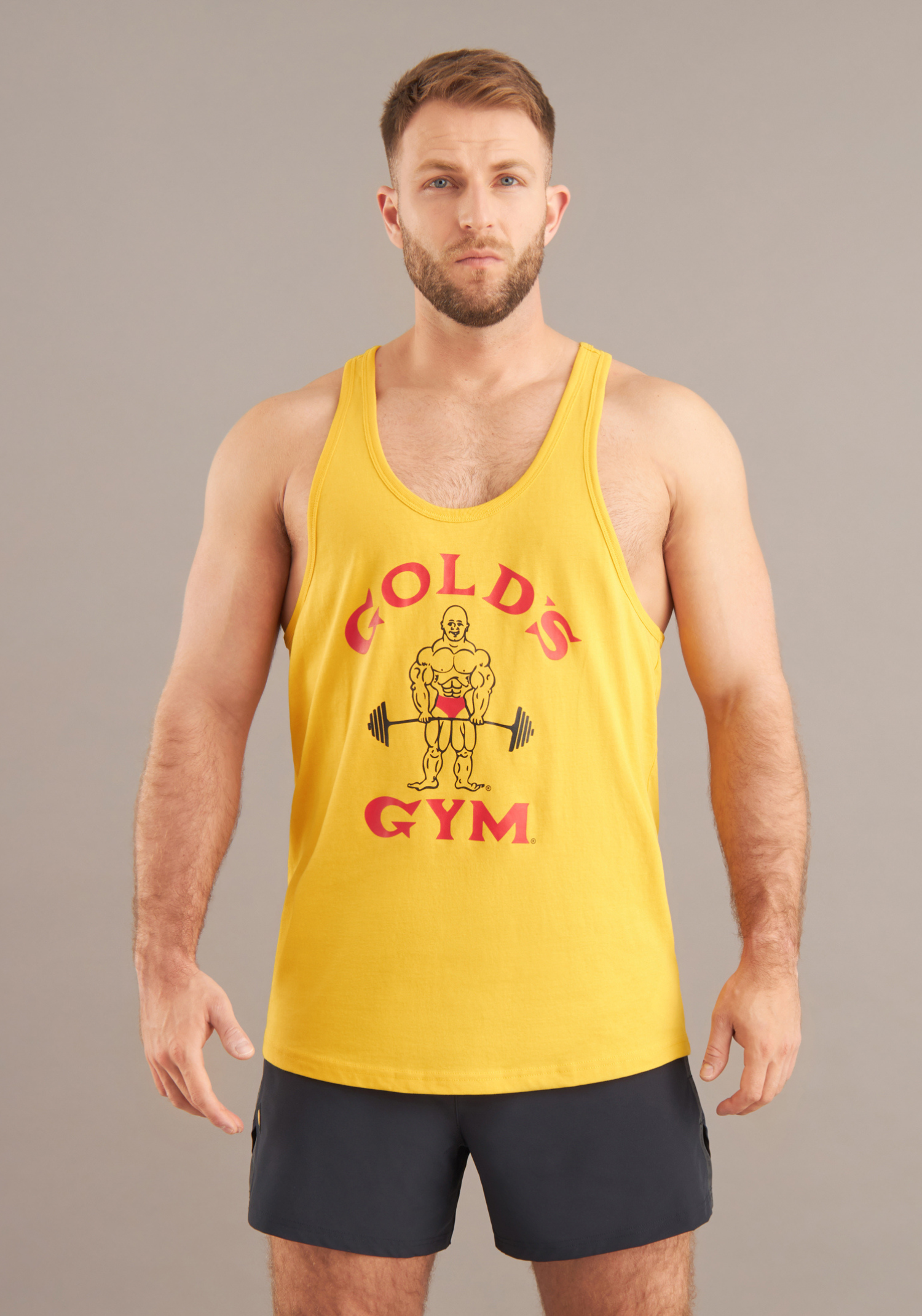 Gold's Gym - 70s Yellow Vintage Bodybuilder Stringer - (60th Anniversary Collection)