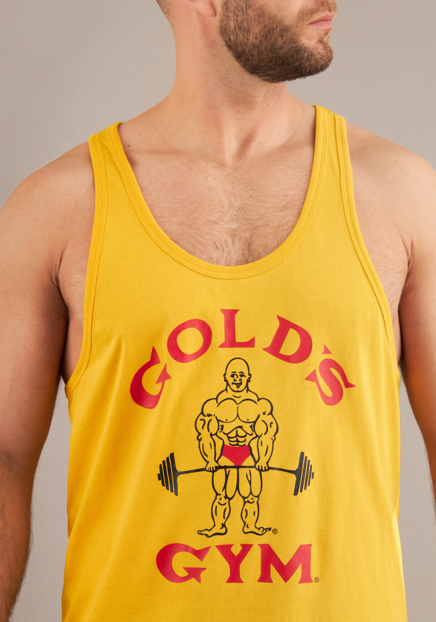 Gold's Gym - 70s Yellow Vintage Bodybuilder Stringer - (60th Anniversary Collection)