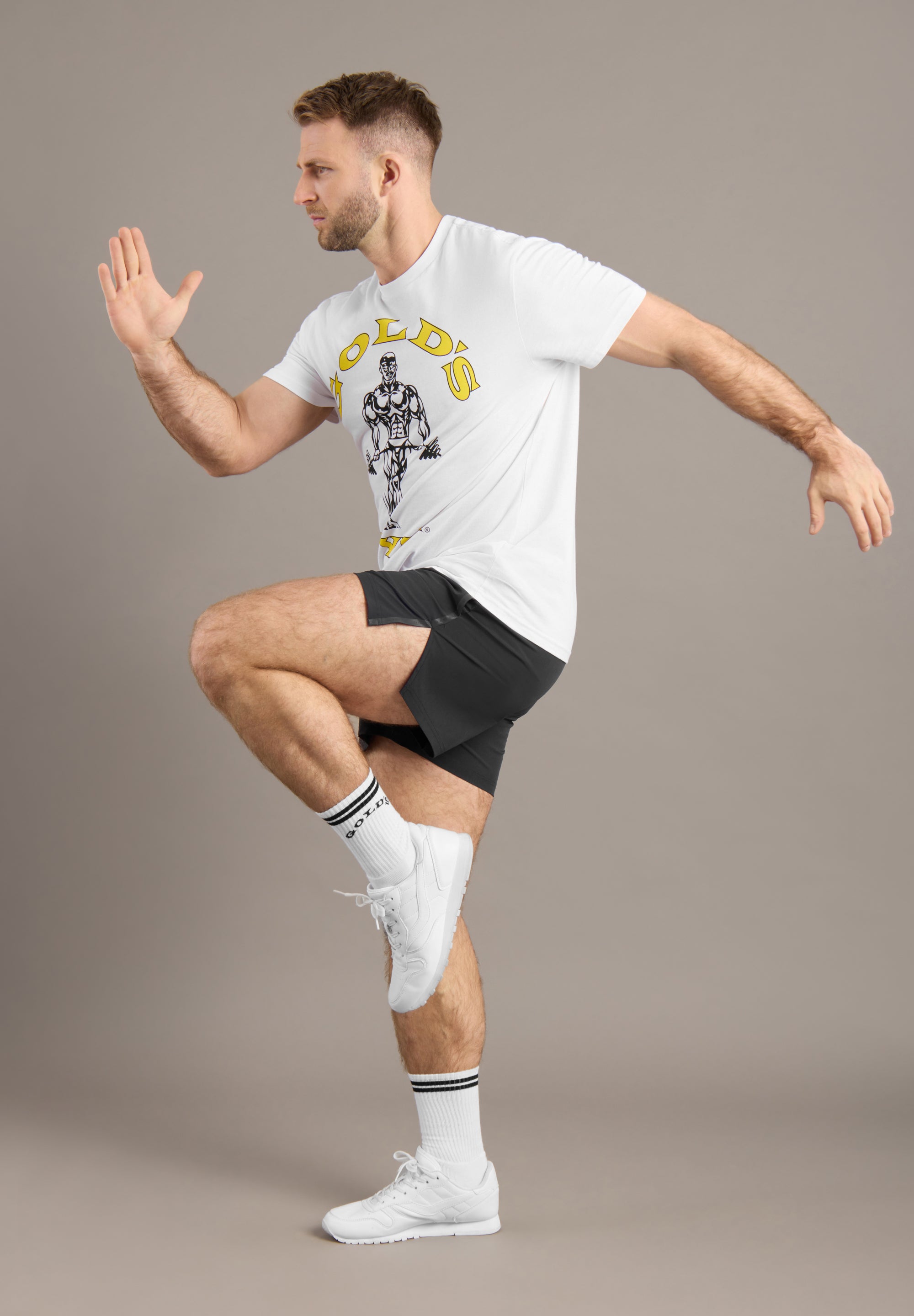 Gold's Gym® Unisex White Crew Socks