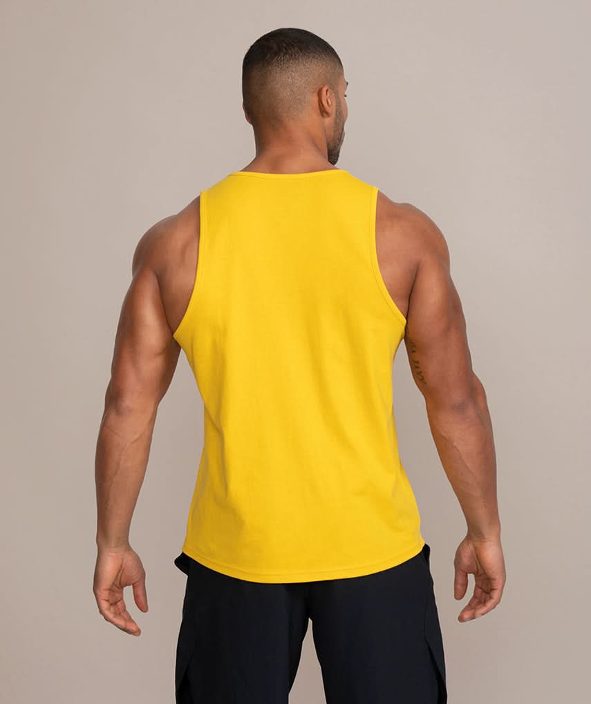 Gold's Gym Classic Joe Men’s Tank Gold Yellow Back View