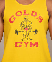 Gold's Gym Classic Joe Men’s Tank Gold Yellow Close Up
