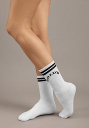 Gold's Gym® Unisex White Crew Socks