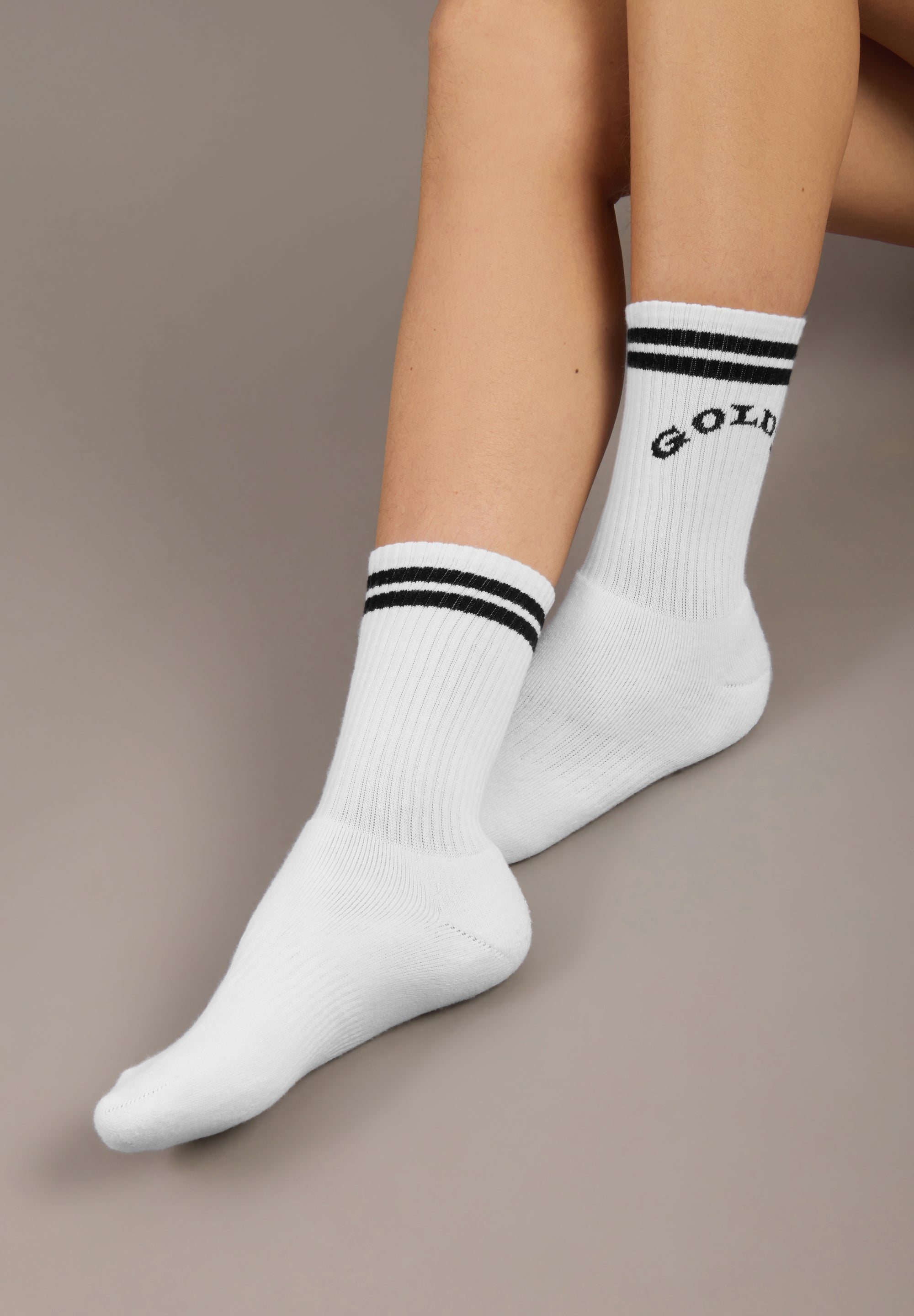 Gold's Gym® Unisex White Crew Socks