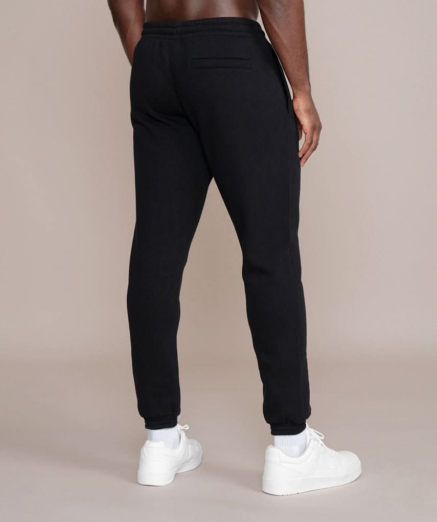 Golds Gym Mens Athletic Workout Pants in Black Back View