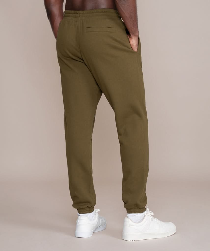 Golds Gym Mens Athletic Workout Pants in Olive Army Green Back