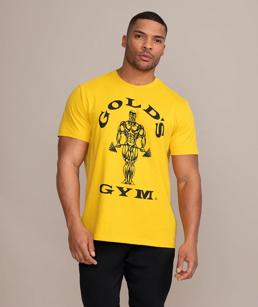 Golds Gym Muscle Joe Crew Neck T-Shirt Classic Yellow
