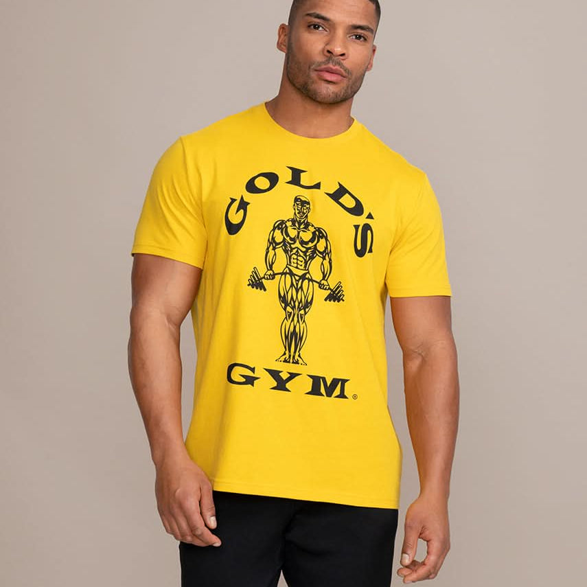 Golds Gym Muscle Joe Crew Neck T-Shirt Classic Yellow