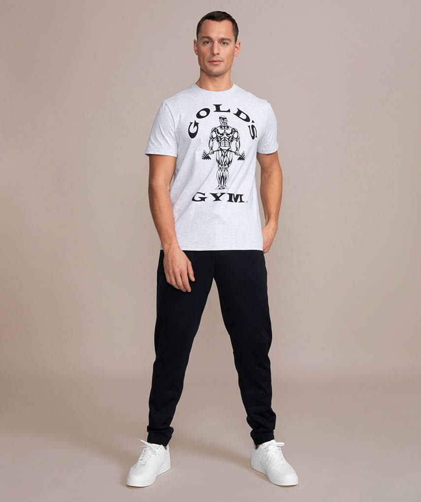 Golds Gym Muscle Joe Crew Neck T-Shirt Gray Workout Shirt