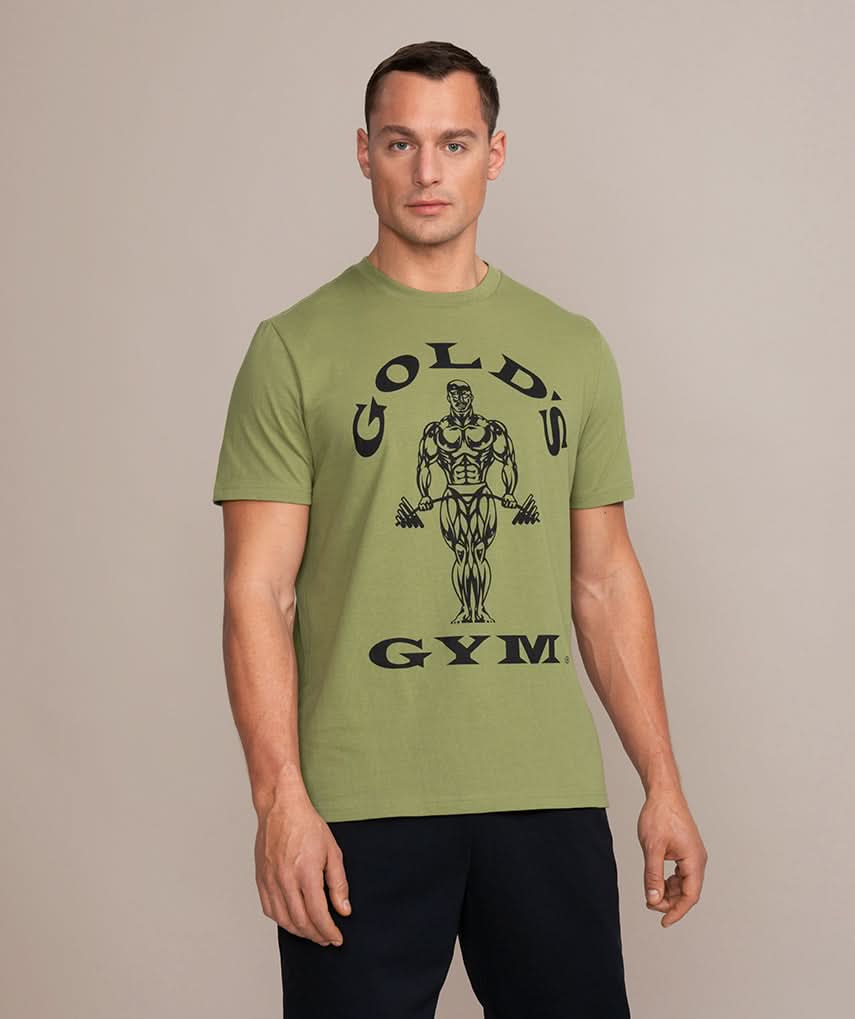 Golds Gym Muscle Joe Crew Neck T-Shirt Olive Green