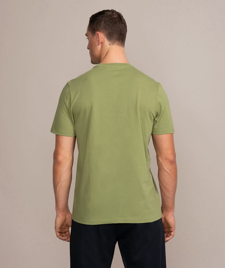 Golds Gym Muscle Joe Crew Neck T-Shirt Olive Green Back View